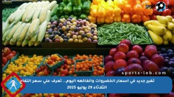 تغير جديد في أسعار الخضروات والفاكهة اليوم.. تعرف على سعر التفاح الثلاثاء 29 يوليو 2025
